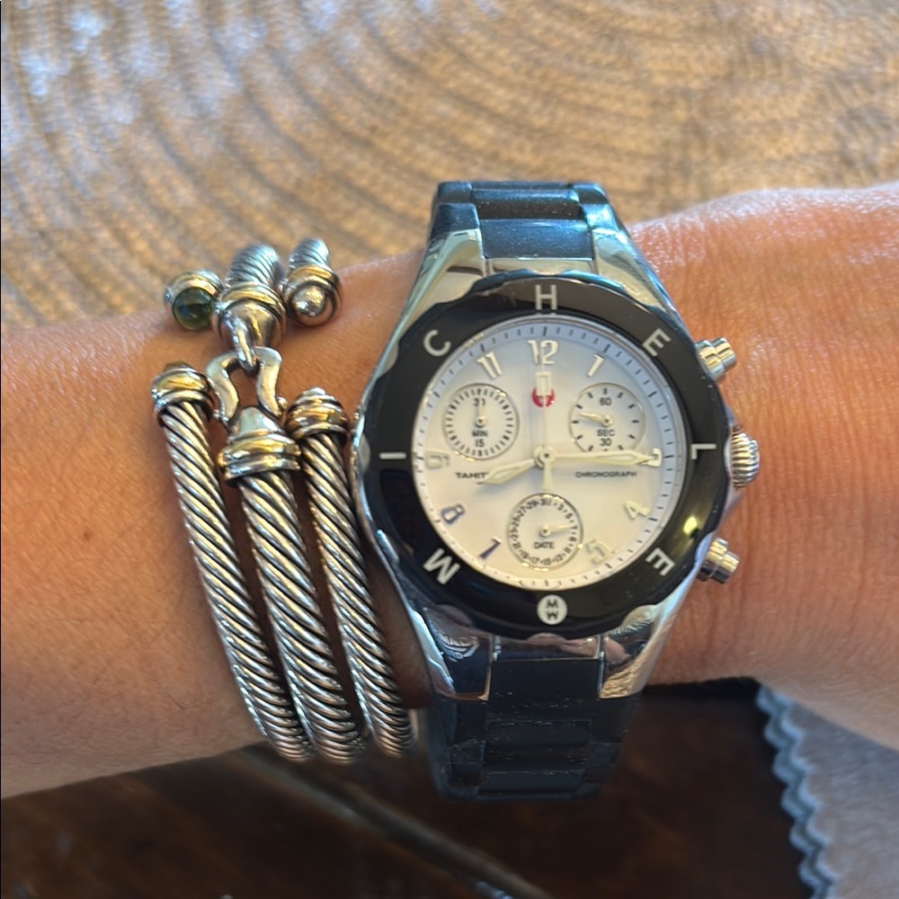 Michele Black and Silver watch Jewelry